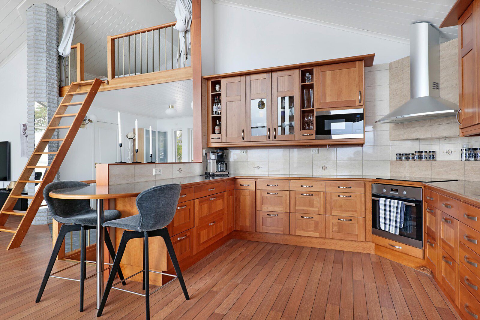 Fully equipped kitchen in a northern Sweden home rental