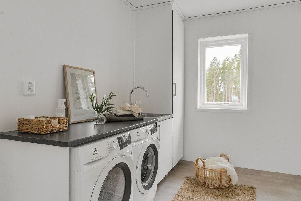 Beautiful washer and dryer in a Boden apartment