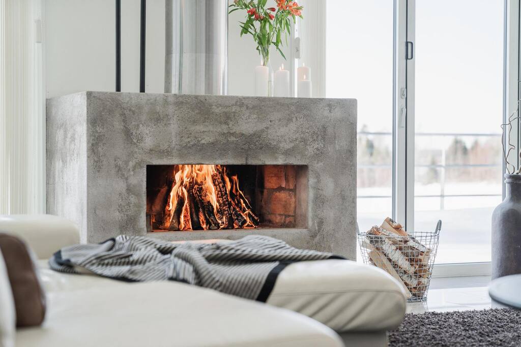 Cozy fireplace in Northern Sweden vacation rental