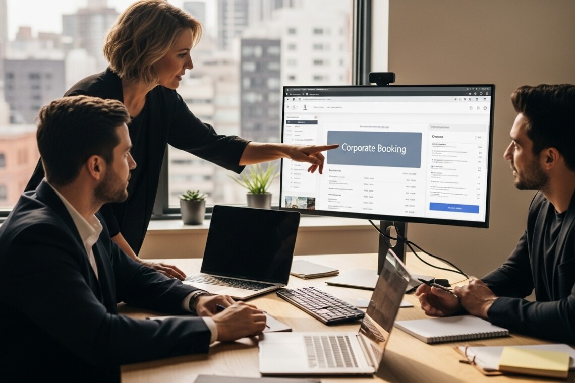 corporate booking teamwork office image