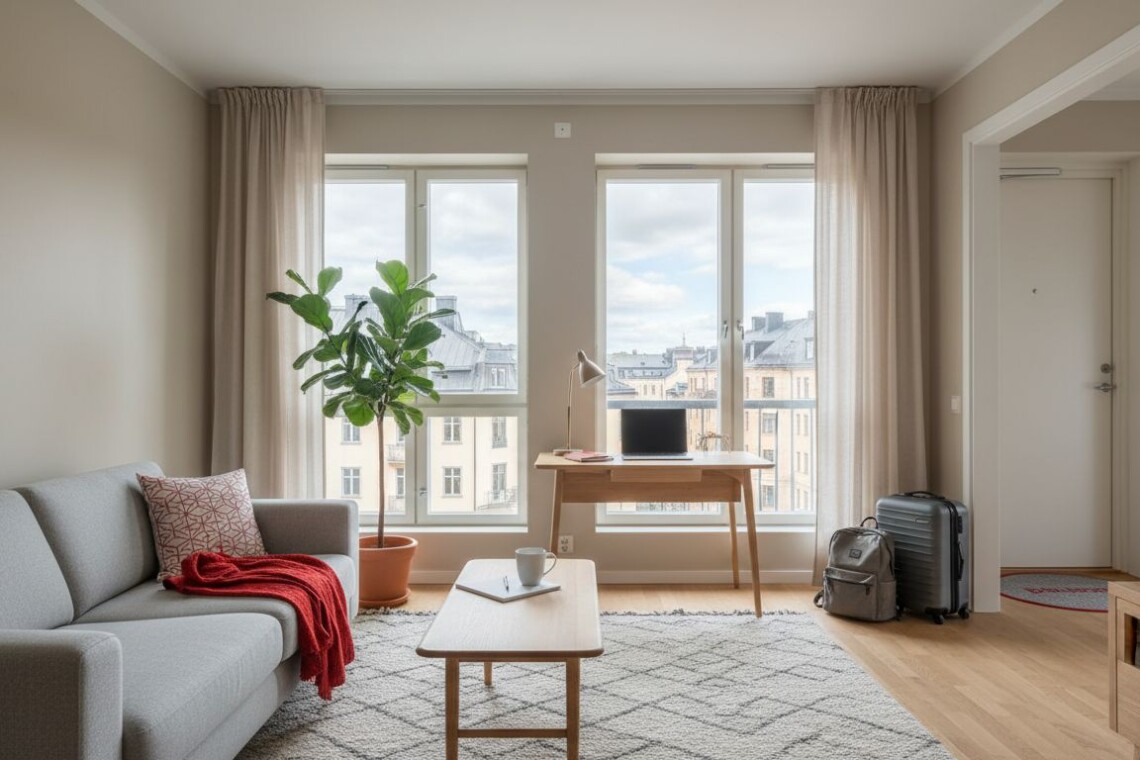 Sweden apartment arrival