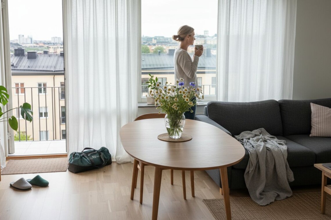 Premium Swedish apartment with city view and tenant