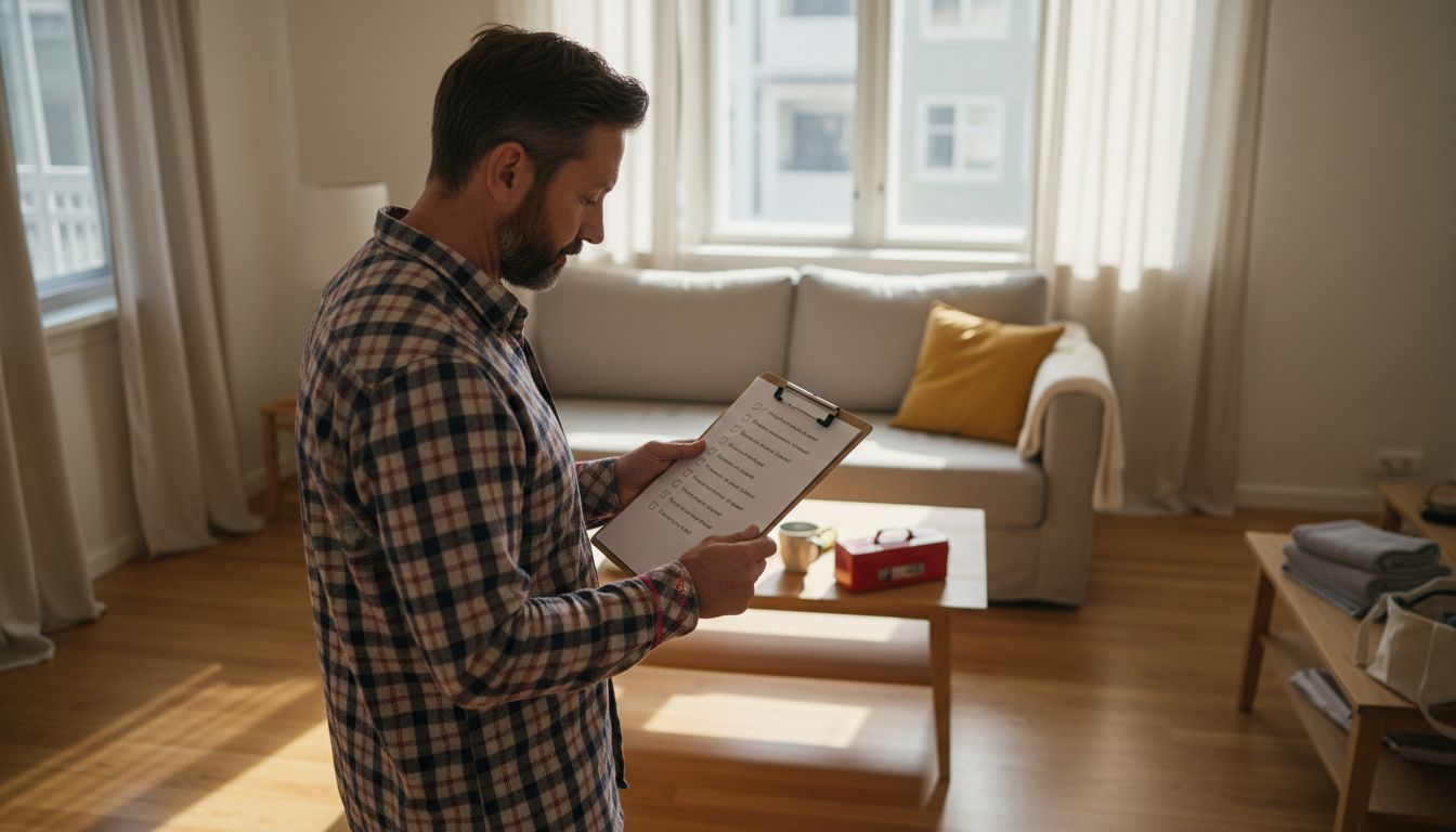 Property owner preparing apartment for rental