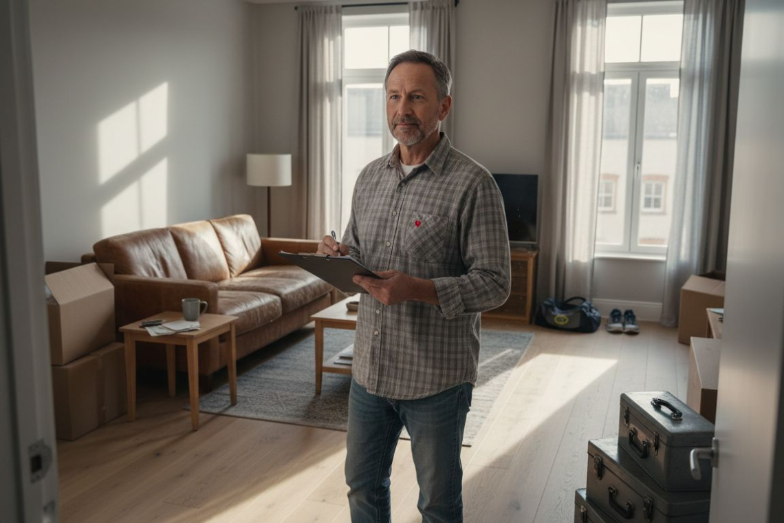 Owner reviewing extended stay property checklist