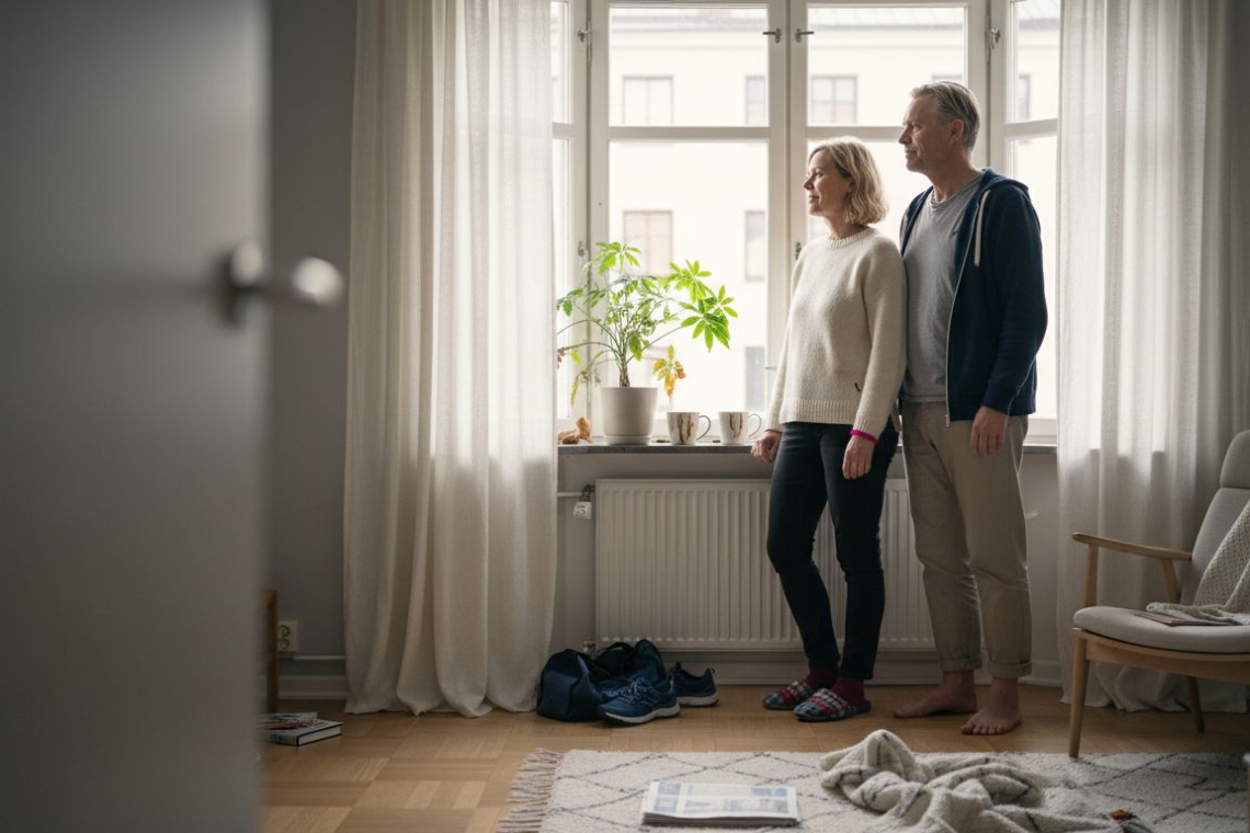 Swedish owners contemplating property in apartment