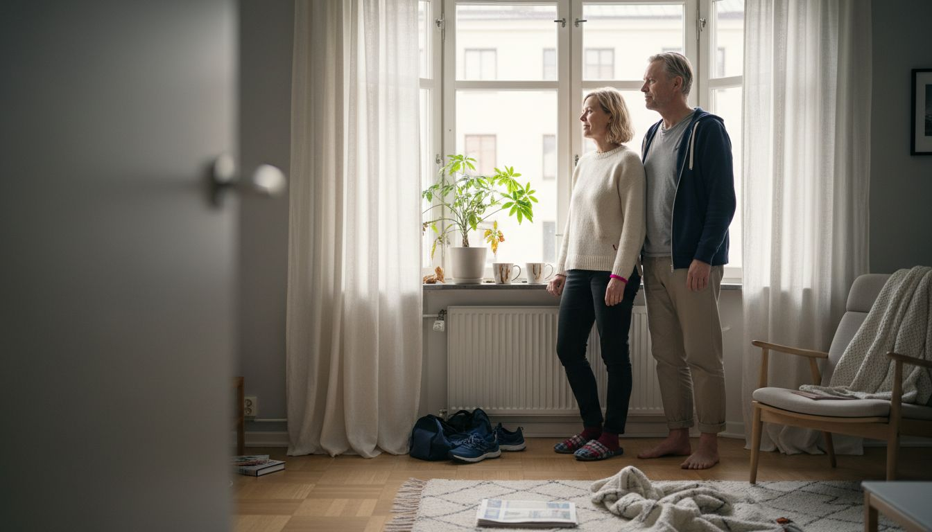 Swedish owners contemplating property in apartment