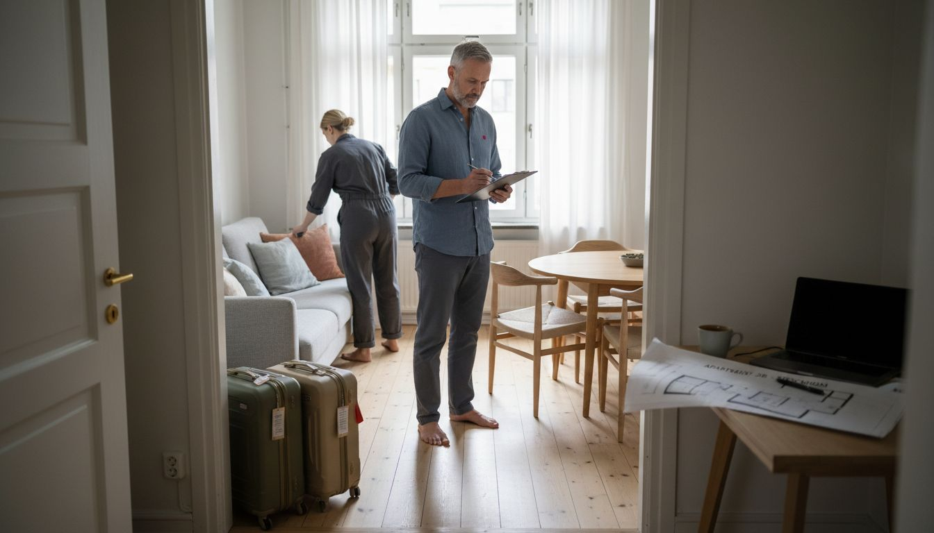Owner preparing corporate rental interior checklist