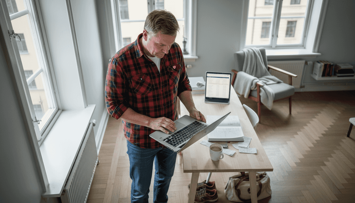 Concerned Swedish landlord reviews empty rental apartment