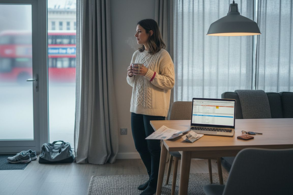 Manager in Norrbotten serviced apartment in winter