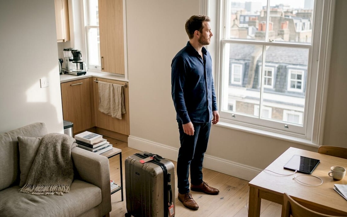 Professional comparing furnished apartment and Airbnb