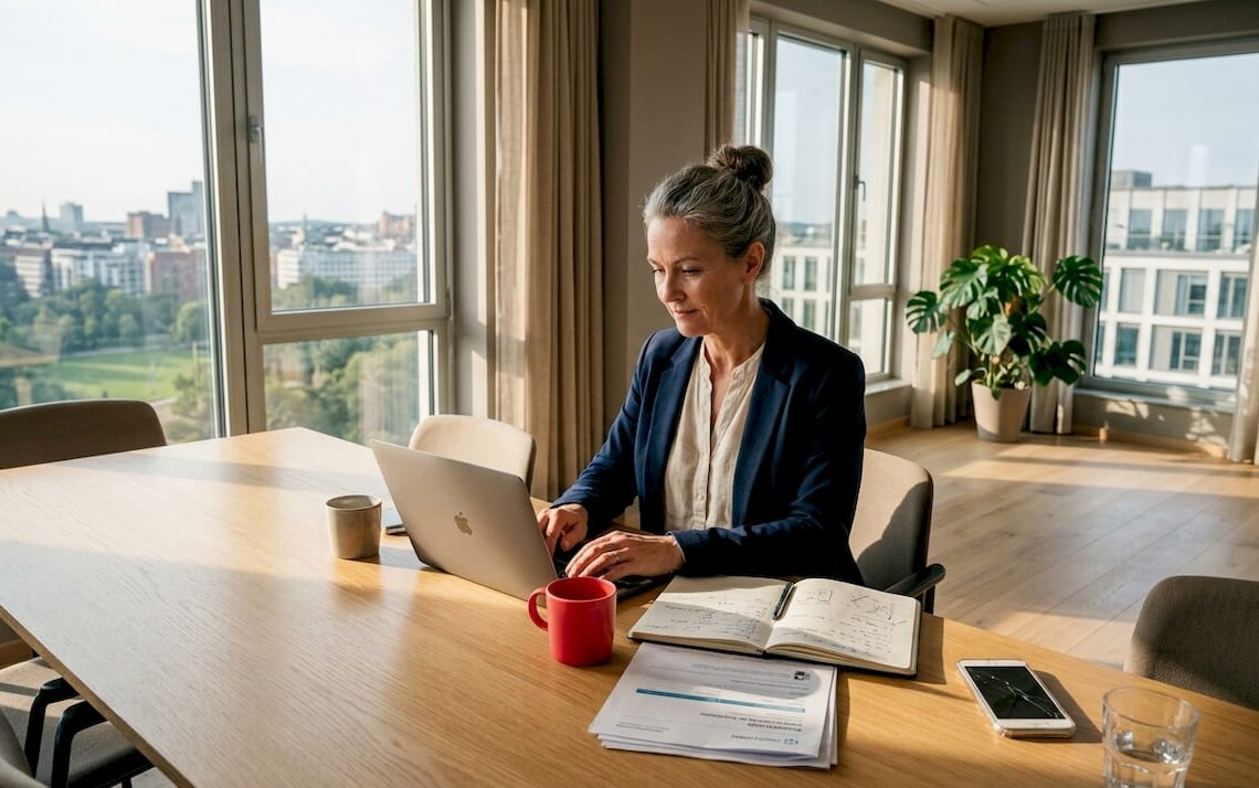 Executive assistant organizing complex trip schedule