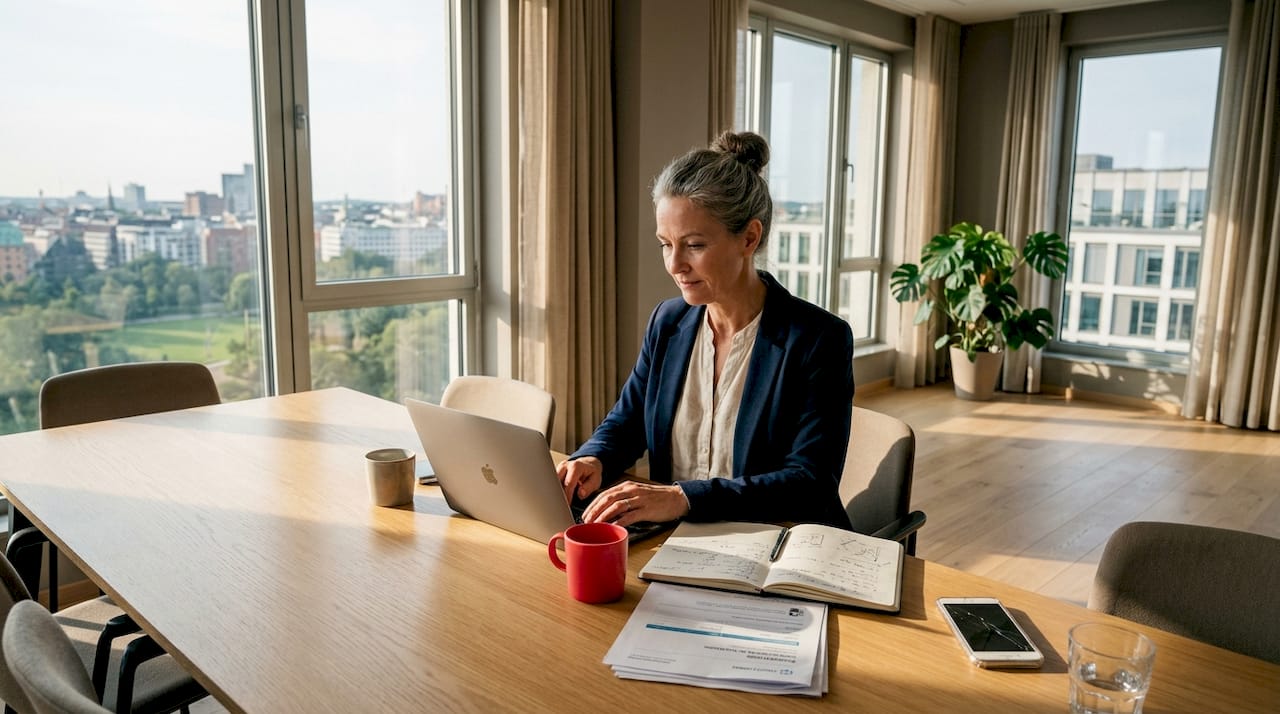 Executive assistant organizing complex trip schedule