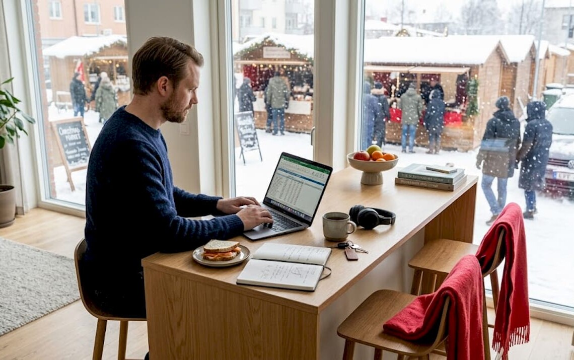 Professional in furnished apartment working remotely