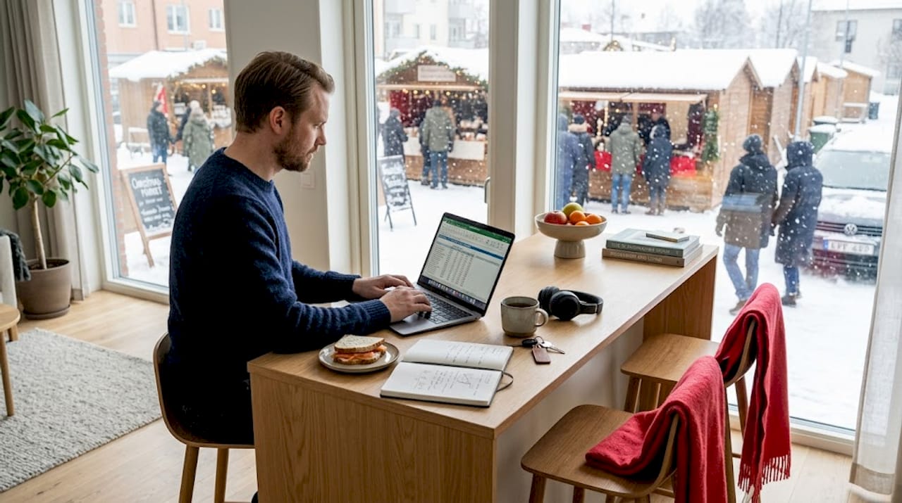 Professional in furnished apartment working remotely