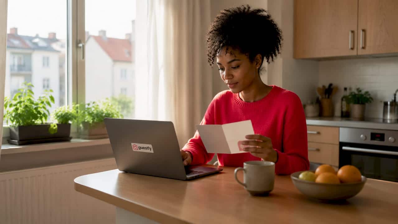 Woman settling into Swedish apartment