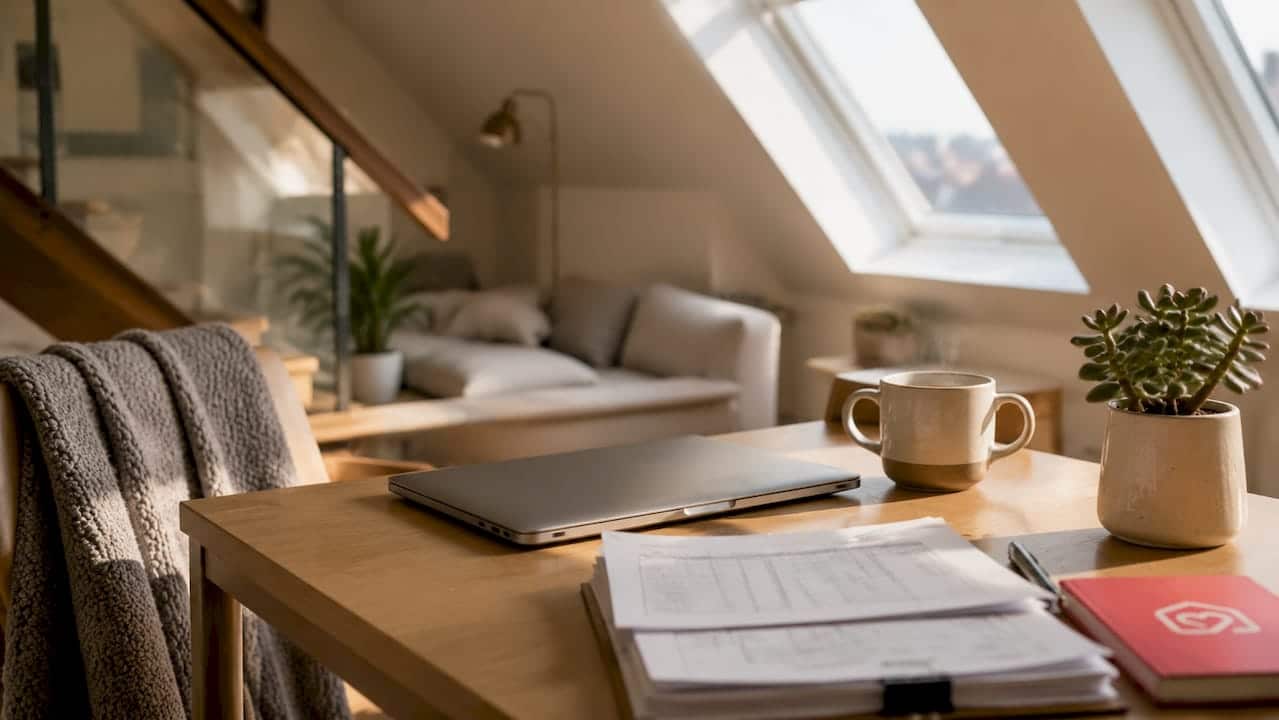 Calm Nordic-style home office workspace
