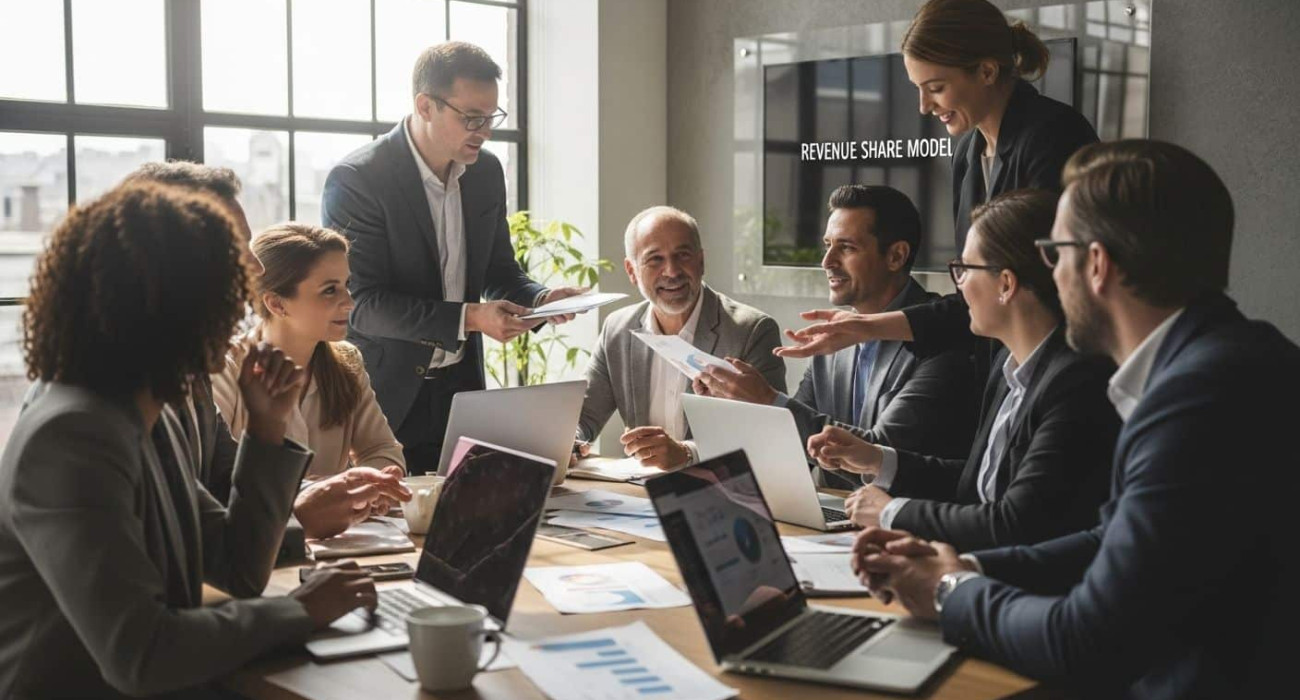 riunione d'affari della revenue share