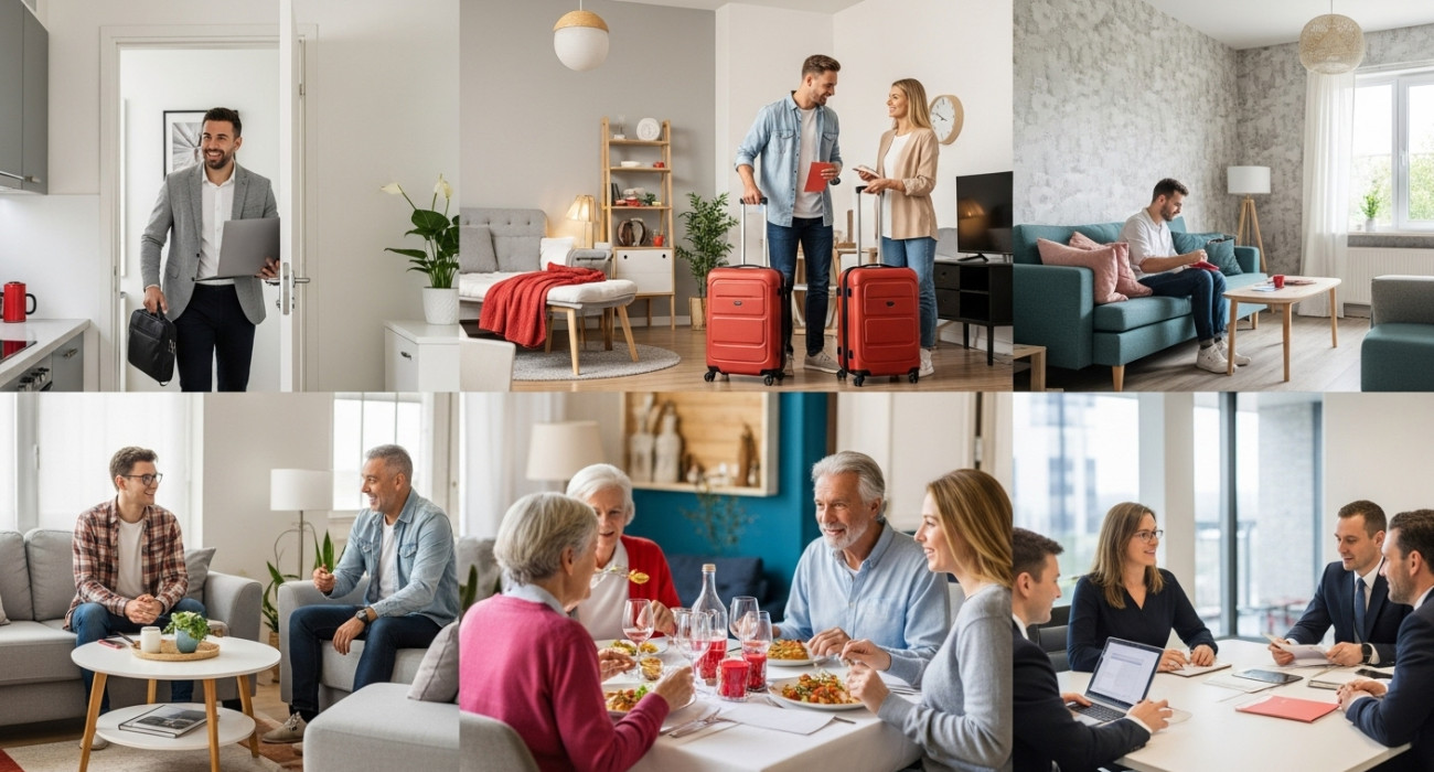 temporary housing, furnished apartments, group accommodations
