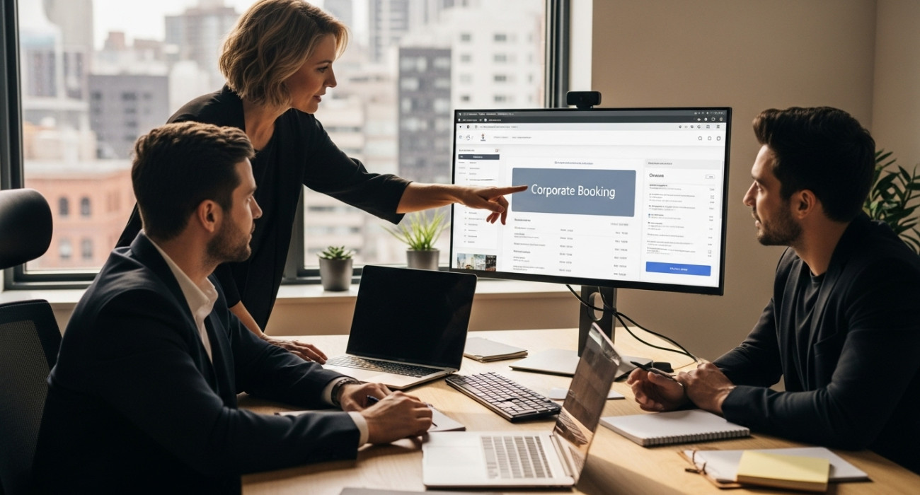 corporate booking teamwork office image