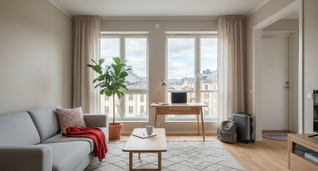 Sweden apartment arrival