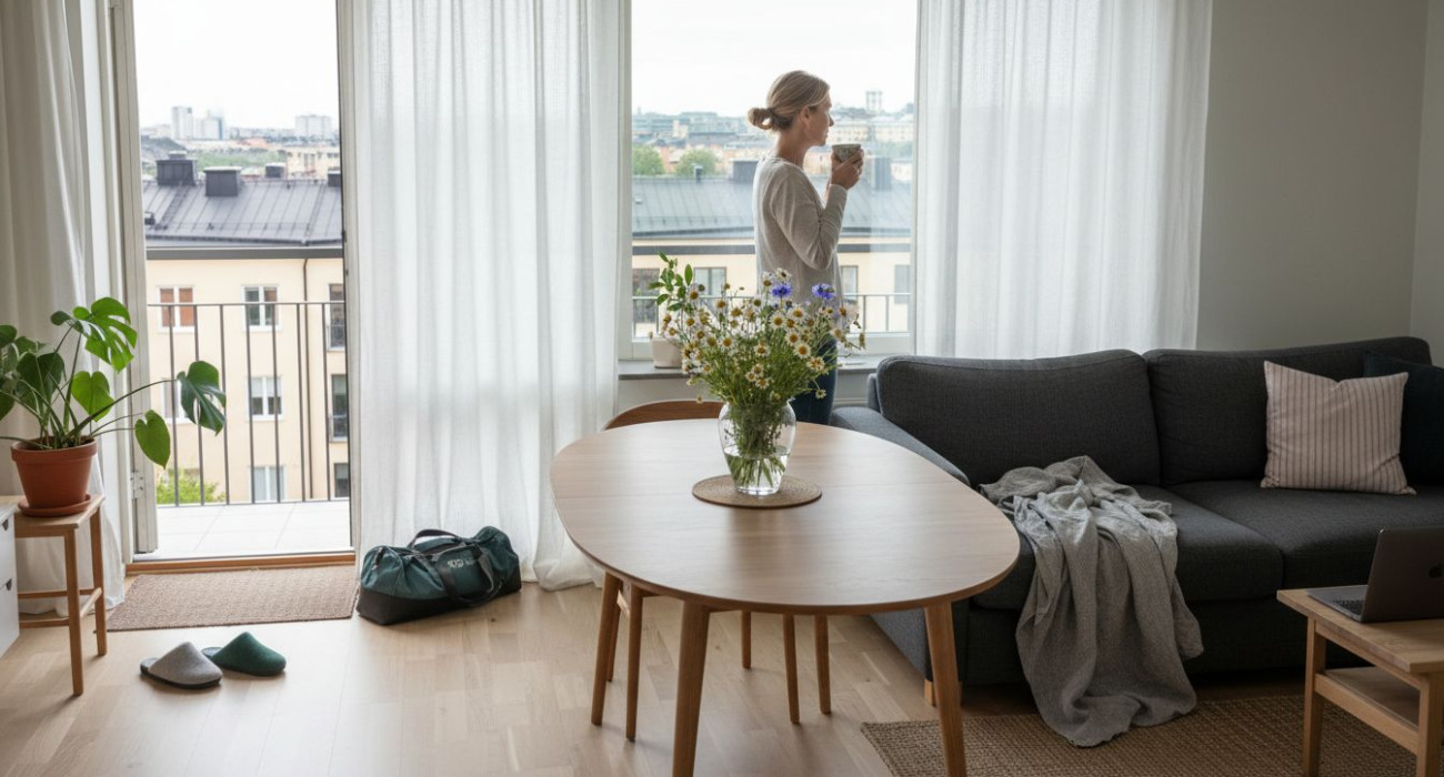 Premium Swedish apartment with city view and tenant