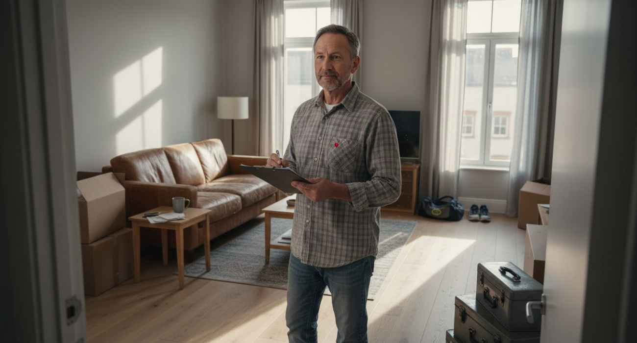 Owner reviewing extended stay property checklist