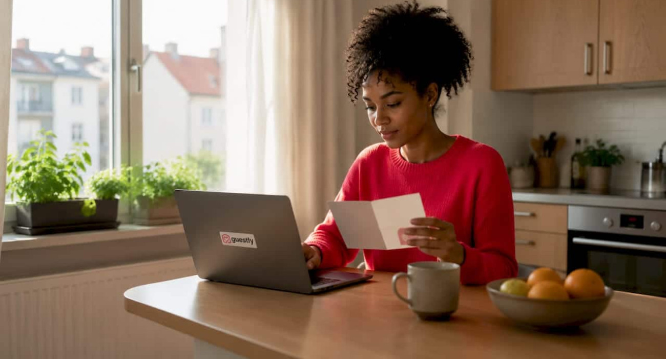 Woman settling into Swedish apartment