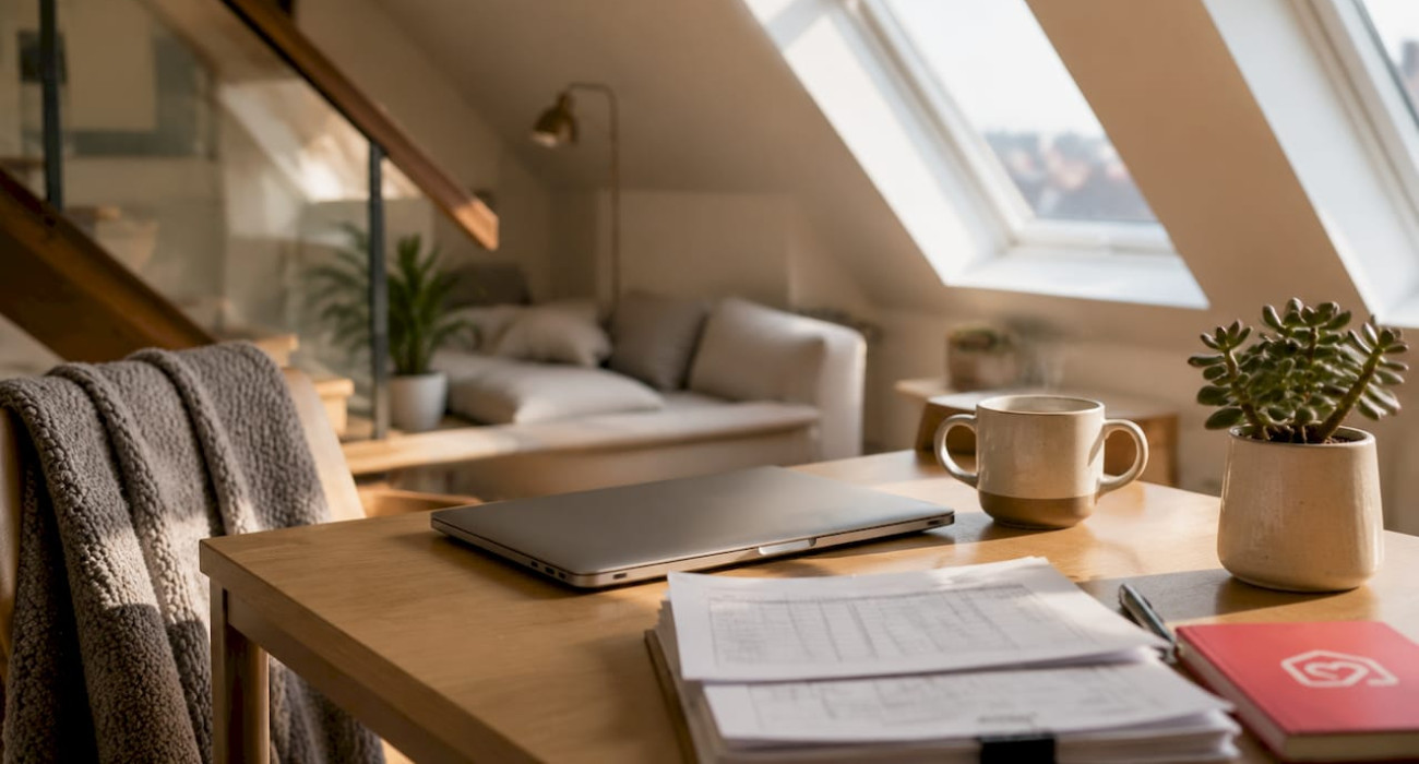Calm Nordic-style home office workspace